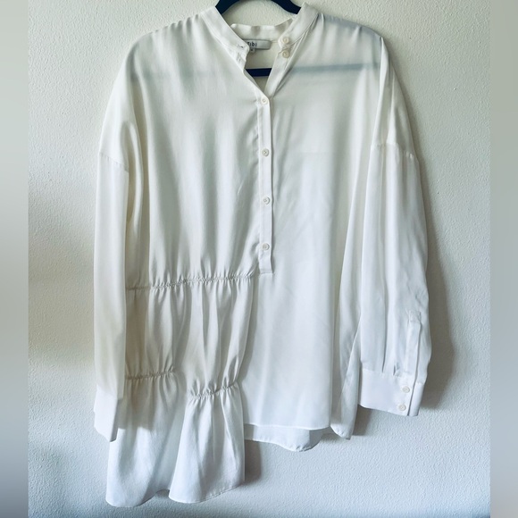 Tibi PATCHWORK SILK SHIRRED PANEL TUNIC - Picture 4 of 6